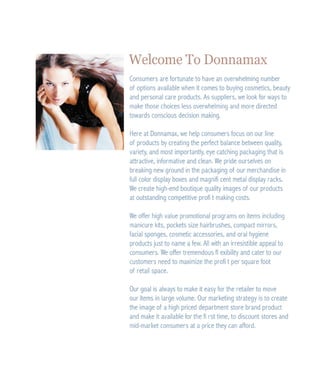Donnamax Products Catalog | Spring 2009