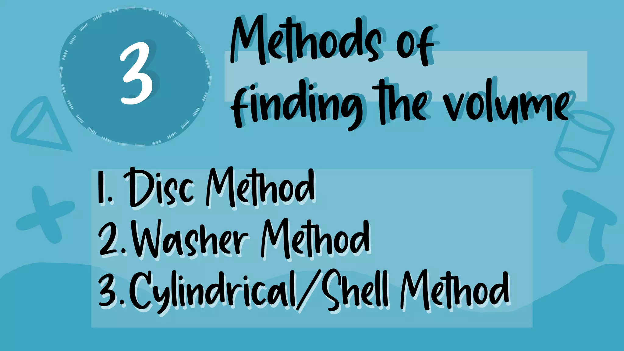 Volumes of solid (slicing, disc, washer, cylindrical shell) | PDF