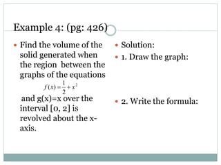 Revolved Volume Formula Volumes of solids of revolution dfs | PPTX