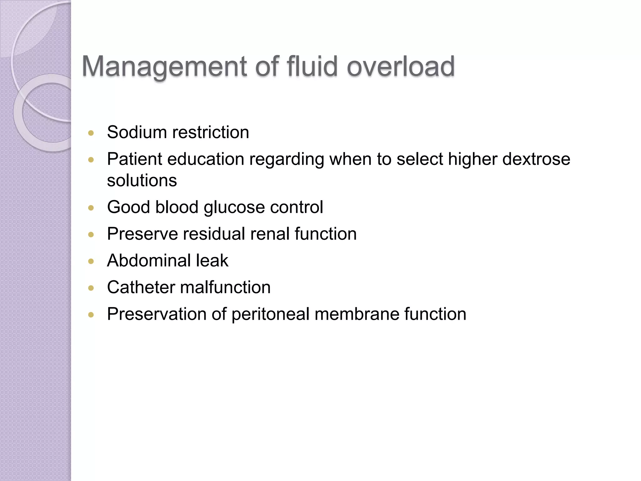 Volume status and fluid overload in peritoneal dialysis | PPTX