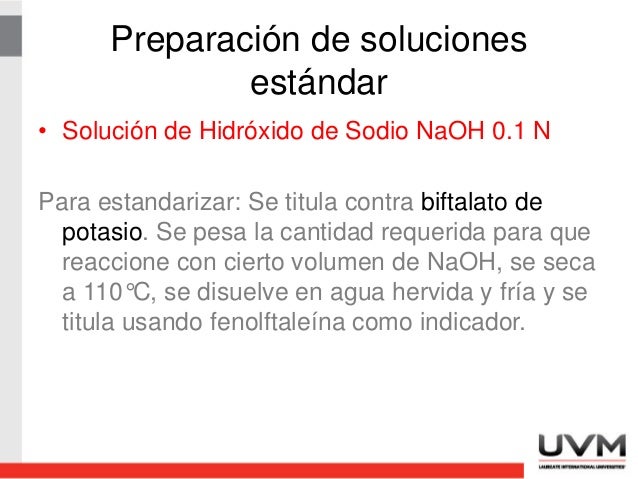 Como Preparar Una Solucion 0.1 Normal De Hidroxido De Sodio