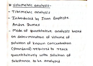 Volumetric Analysis 
