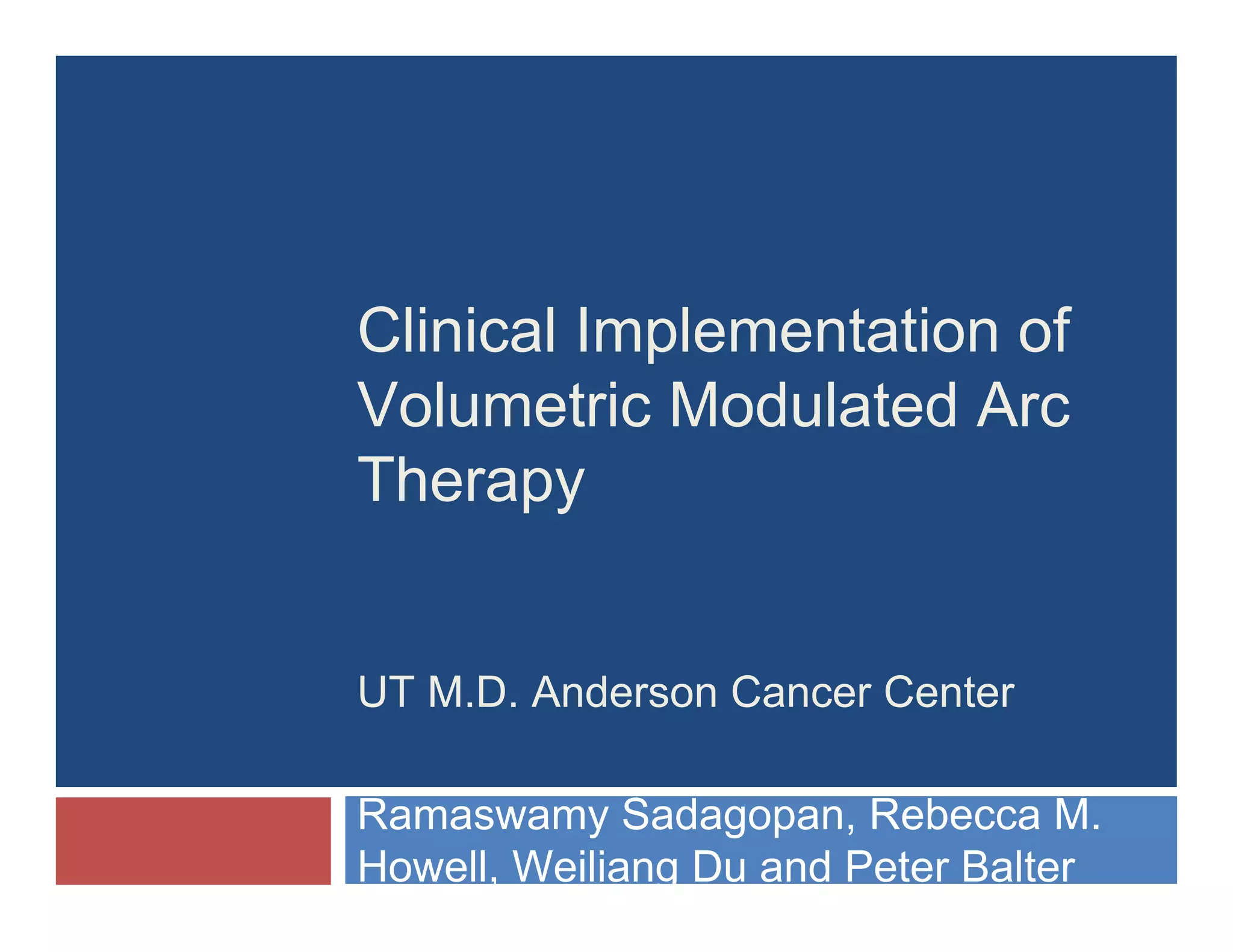 Volumetric Modulated Arc Therapy | PDF