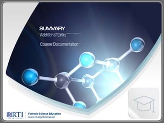 Additional Links Course Documentation SUMMARY 