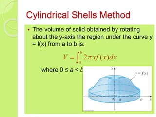 Volume using cylindrical shells ppt | PPTX