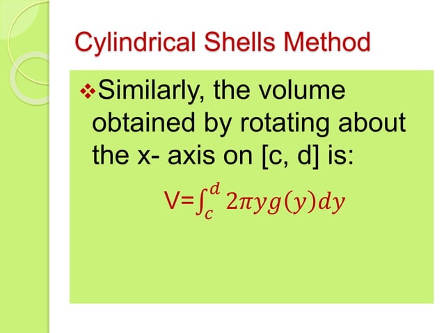 Volume using cylindrical shells ppt | PPTX