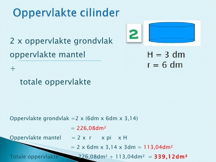 Volume Van Een Cilinders