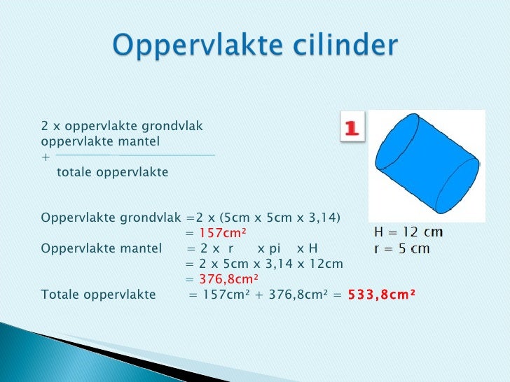 Volume Van Een Cilinders