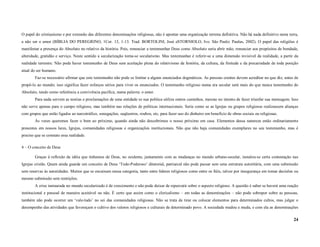 O papel do cristianismo e por extensão das diferentes denominações religiosas, não é apontar uma organização terrena definitiva. Não há nada definitivo nesta terra,
a não ser o amor (BÍBLIA DO PEREGRINO, 1Cor. 13, 1-13. Trad. BORTOLINI, José eSTORNIOLO, Ivo. São Paulo: Paulus, 2002). O papel das religiões é
manifestar a presença do Absoluto no relativo da história. Pois, renunciar a testemunhar Deus como Absoluto seria abrir mão, renunciar aos propósitos de bondade,
alteridade, gratidão e serviço. Neste sentido a secularização torna-se secularismo. Mas testemunhar é referir-se a uma dimensão invisível da realidade, a partir da
realidade terrestre. Não pode haver testemunho de Deus sem aceitação plena do relativismo da história, da cultura, da finitude e da precariedade de toda posição
atual do ser humano.
        Faz-se necessário afirmar que este testemunho não pode se limitar a alguns enunciados dogmáticos. As pessoas crentes devem acreditar no que diz, antes de
propô-lo ao mundo; isso significa fazer esforços sérios para viver os enunciados. O testemunho religioso numa era secular será mais do que nunca testemunho do
Absoluto, tendo como referência a convivência pacífica, numa palavra: o amor.
        Para nada servem as teorias e proclamações de uma entidade se sua política utiliza outros caminhos, mesmo no intento de fazer triunfar sua mensagem. Isso
não serve apenas para o campo religioso, mas também nas relações de políticas internacionais. Seria como se as Igrejas ou grupos religiosos realizassem alianças
com grupos que estão ligados ao narcotráfico, sonegações, seqüestros, roubos, etc, para fazer uso do dinheiro em benefício de obras sociais ou religiosas.
        Às vezes queremos fazer o bem ao próximo, quando ainda não descobrimos o nosso próximo em casa. Elementos dessa natureza estão ordinariamente
presentes em nossos lares, Igrejas, comunidades religiosas e organizações institucionais. Não que não haja comunidades exemplares no seu testemunho, mas é
preciso que se constate essa realidade.

4 – O conceito de Deus

        Graças à reflexão da idéia que tínhamos de Deus, no ocidente, juntamente com as mudanças no mundo urbano-secular, instalou-se certa contestação nas
Igrejas cristãs. Quem ainda guarda um conceito de Deus ‘Todo-Poderoso’ ditatorial, patriarcal não pode passar sem uma estrutura autoritária, com uma submissão
sem reservas às autoridades. Muitos que se encaixam nessa categoria, tanto entre líderes religiosos como entre os fiéis, talvez por insegurança em tomar decisões ou
mesmo submissão sem restrições.
        A crise instaurada no mundo secularizado é de crescimento e não pode deixar de repercutir sobre o aspecto religioso. A questão é saber se haverá uma reação
institucional e pessoal de maneira aceitável ou não. É certo que assim como o clericalismo – em todas as denominações – não pode sobrepor sobre as pessoas,
também não pode ocorrer um ‘vale-tudo’ no sei das comunidades religiosas. Não se trata de tirar ou colocar elementos para determinados cultos, mas julgar o
desempenho das atividades que favoreçam o cultivo dos valores religiosos e culturais de determinado povo. A sociedade mudou e muda, e com ela as denominações

                                                                                                                                                                 24
 