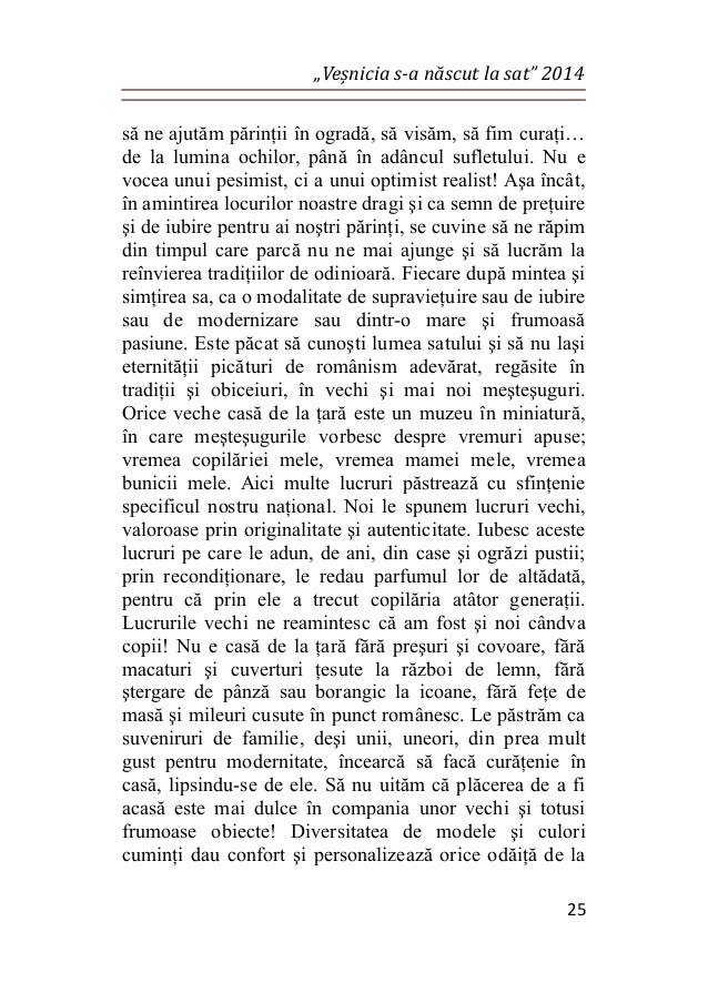 Volumul vesnicia s-a nascut la sat 2014