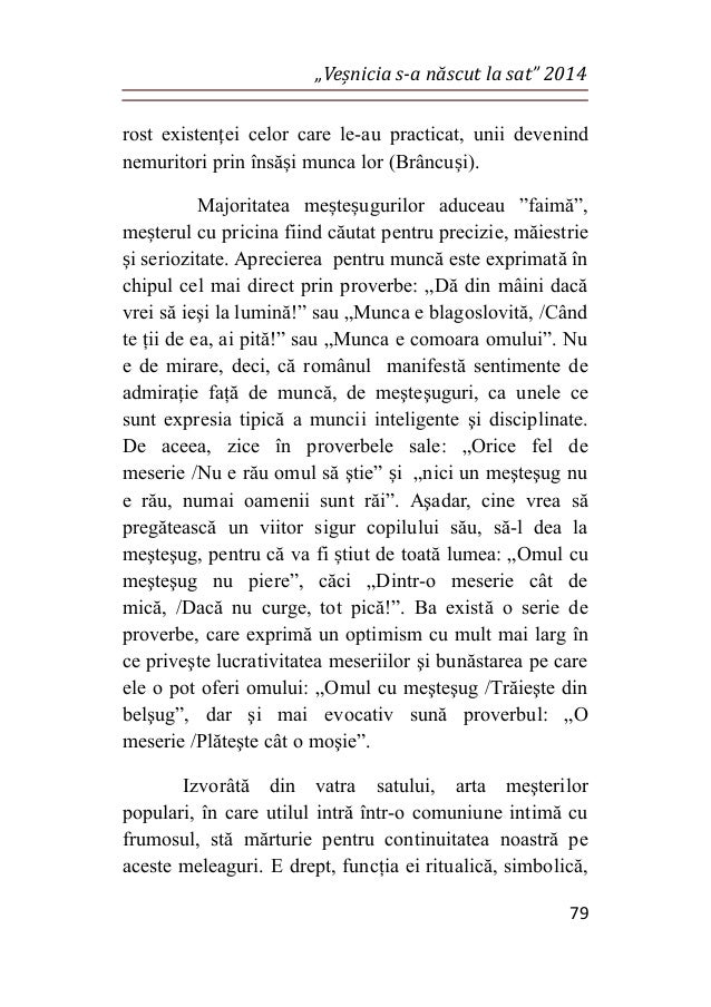 Volumul vesnicia s-a nascut la sat 2014