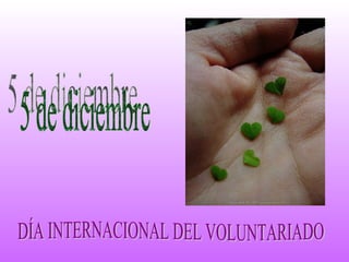 5 de diciembre DÍA INTERNACIONAL DEL VOLUNTARIADO 