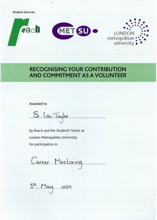 Career Mentor (voluntary)