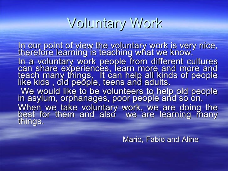 Dissertation and voluntary work