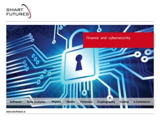 Finance and cybersecurity
Software Data analytics Physics Maths Forensics Cryptography Coding e-Commerce
 