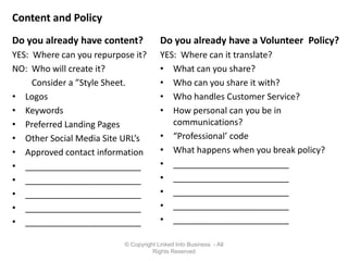 Social Media MisperceptionsTwitter (is a waste of time)Facebook (is only for friends and family)LinkedIn (is for professionals or B2B or jobseekers only)Other? (I just don’t have the time)Key Factors of Social Media GrowthDesire for ConnectionNeed to be heardQuest for authenticityEase of use & low barriers to entry (Free! )Social contact for the introvertAccess to INFO Job search potential 5© Copyright Linked Into Business  - All Rights Reserved