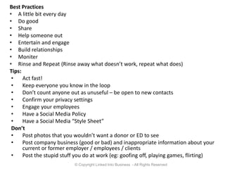 Social Media ROIOver 300,000 businesses have a presence on Facebook and roughly a 1/3 of these are small businesses.