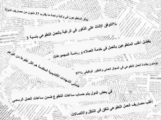 ‫ت‬‫ل‬‫ا‬‫ص‬‫ت‬‫ل‬‫ا‬‫و‬ ‫ل‬‫ق‬‫ن‬‫ت‬‫ل‬‫ا‬ ‫ي‬‫ف‬ ‫ق‬‫ف‬‫ن‬‫ت‬ ‫ي‬‫ع‬‫و‬‫ط‬‫ت‬‫ل‬‫ا‬ ‫ل‬‫م‬‫ع‬‫ل‬‫ا‬ ‫ف‬‫ي‬‫ر‬‫ا‬‫ص‬‫م‬ ‫ب‬‫ل‬‫غ‬‫ا‬
‫ت‬‫ا‬‫ع‬‫و‬‫م‬‫ج‬‫م‬‫ل‬‫ا‬ ‫ة‬‫س‬‫ا‬‫ئ‬‫ر‬ ‫و‬ ‫ء‬‫ل‬‫م‬‫ع‬‫ل‬‫ا‬ ‫ة‬‫م‬‫د‬‫خ‬ ‫ي‬‫ف‬ ‫ل‬‫م‬‫ع‬‫ل‬‫ا‬‫ب‬ ‫ن‬‫ي‬‫ع‬‫و‬‫ط‬‫ت‬‫م‬‫ل‬‫ا‬ ‫ب‬‫ل‬‫غ‬‫ا‬ ‫ل‬‫ض‬‫ف‬‫ي‬
‫ة‬‫ب‬‫س‬‫ن‬‫ب‬ ‫ي‬‫ع‬‫و‬‫ط‬‫ت‬‫ل‬‫ا‬ ‫ل‬‫م‬‫ع‬‫ل‬‫ا‬‫ب‬ ‫ة‬‫ب‬‫غ‬‫ر‬‫ل‬‫ا‬ ‫ي‬‫ف‬ ‫ر‬‫و‬‫ك‬‫ذ‬‫ل‬‫ا‬ ‫ى‬‫ل‬‫ع‬ ‫ث‬‫ا‬‫ن‬‫ل‬‫ا‬ ‫ق‬‫ف‬‫و‬‫ت‬‫ت‬
3
%
‫ي‬‫م‬‫س‬‫ر‬‫ال‬ ‫ل‬‫م‬‫ع‬‫ال‬ ‫ت‬‫عا‬‫سا‬ ‫ن‬‫م‬‫ض‬ ‫ع‬‫و‬‫ط‬‫لت‬‫ا‬ ‫ت‬‫عا‬‫سا‬ ‫ب‬‫سا‬‫ح‬ ‫م‬‫يت‬ ‫ل‬‫و‬‫د‬‫ال‬ ‫ض‬‫ع‬‫ب‬ ‫ي‬‫ف‬
‫م‬‫ه‬‫ر‬‫ي‬‫غ‬ ‫ن‬‫م‬ ‫ا‬ً‫ع‬‫و‬‫ط‬‫ت‬ ‫ر‬‫ث‬‫ك‬‫ا‬ ‫م‬‫ه‬ ‫ة‬‫م‬‫د‬‫ق‬‫ت‬‫م‬‫ل‬‫ا‬ ‫ة‬‫ي‬‫م‬‫ي‬‫د‬‫ا‬‫ك‬‫ل‬‫ا‬ ‫ت‬‫ا‬‫د‬‫ا‬‫ه‬‫ش‬‫ل‬‫ا‬ ‫ي‬‫ل‬‫م‬‫ا‬‫ح‬
‫ب‬‫ر‬‫قا‬‫ي‬ ‫ما‬ ‫ة‬‫د‬‫ح‬‫وا‬ ‫ة‬‫لي‬‫و‬ ‫ي‬‫ف‬ ‫ن‬‫و‬‫ع‬‫و‬‫ط‬‫ت‬‫م‬‫ال‬ ‫ر‬‫ف‬‫و‬‫ي‬
37
‫ة‬‫ول‬‫د‬‫ال‬ ‫ف‬‫ري‬‫صا‬‫م‬ ‫ن‬‫م‬ ‫ن‬‫و‬‫لي‬‫م‬
87% ‫ي‬‫ف‬‫ظي‬‫و‬‫ال‬ ‫ر‬‫و‬‫ط‬‫لت‬‫وا‬ ‫ي‬‫مل‬‫ع‬‫ال‬ ‫ل‬‫جا‬‫م‬‫ال‬ ‫ي‬‫ف‬ ‫ي‬‫ع‬‫و‬‫ط‬‫لت‬‫ا‬ ‫ل‬‫م‬‫ع‬‫ال‬ ‫ة‬‫د‬‫ائ‬‫ف‬‫ب‬ ‫ن‬‫و‬‫من‬‫ؤ‬‫ي‬
 