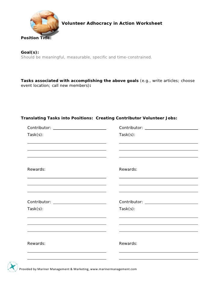 volunteer adhocracy in action worksheet