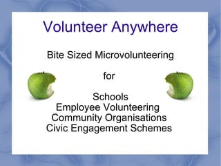 Volunteer Anywhere Bite Sized Microvolunteering for  Schools Employee Volunteering  Community Organisations  Civic Engagement Schemes  