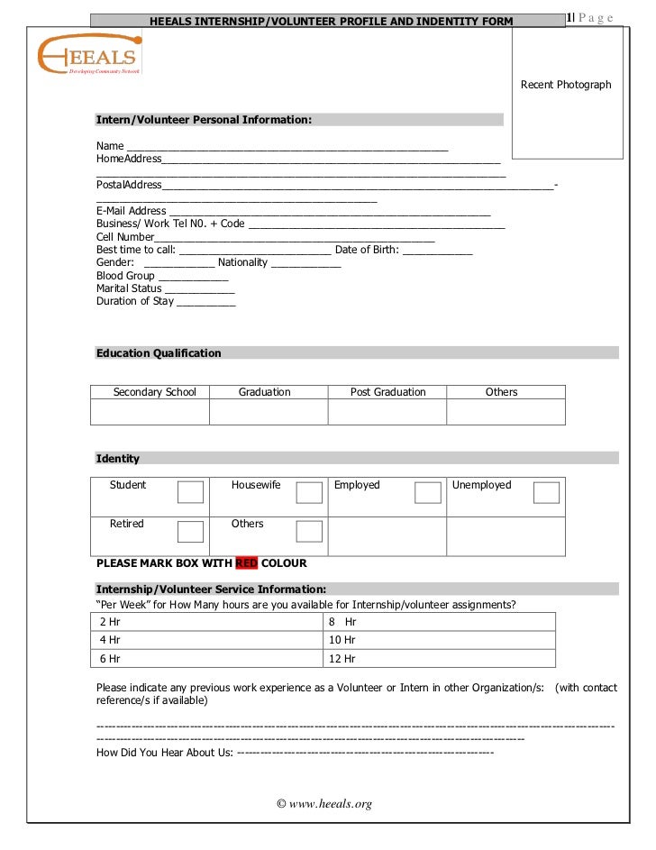 volunteer form heeals volunteer template