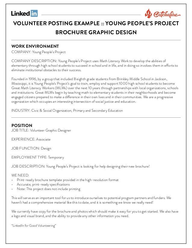 volunteering job description