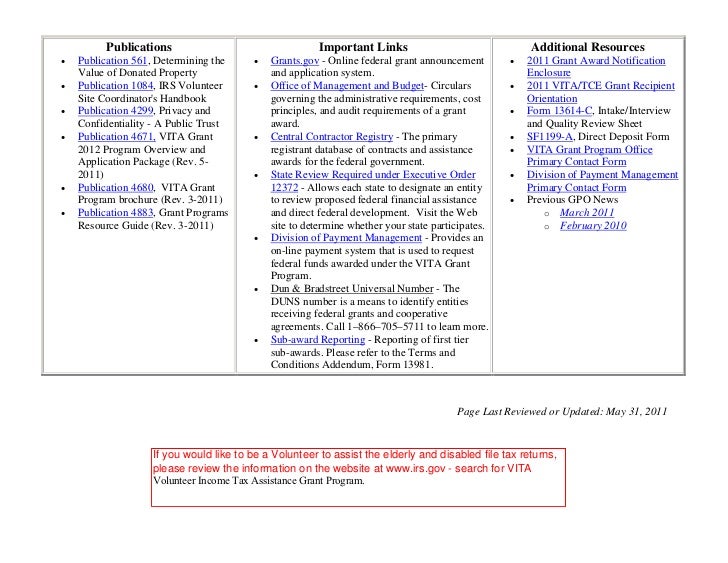 volunteer income tax assistance grant program standard value direct deposit