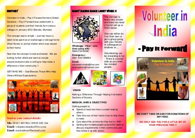 volunteer in india pay it forward flyer how to make an email flyer