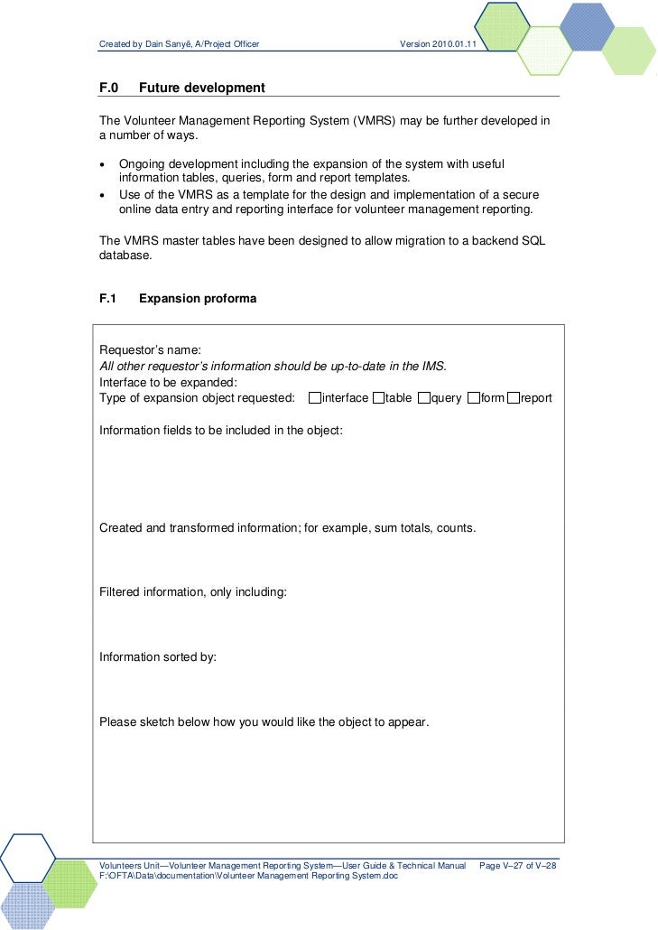 volunteer management reporting system