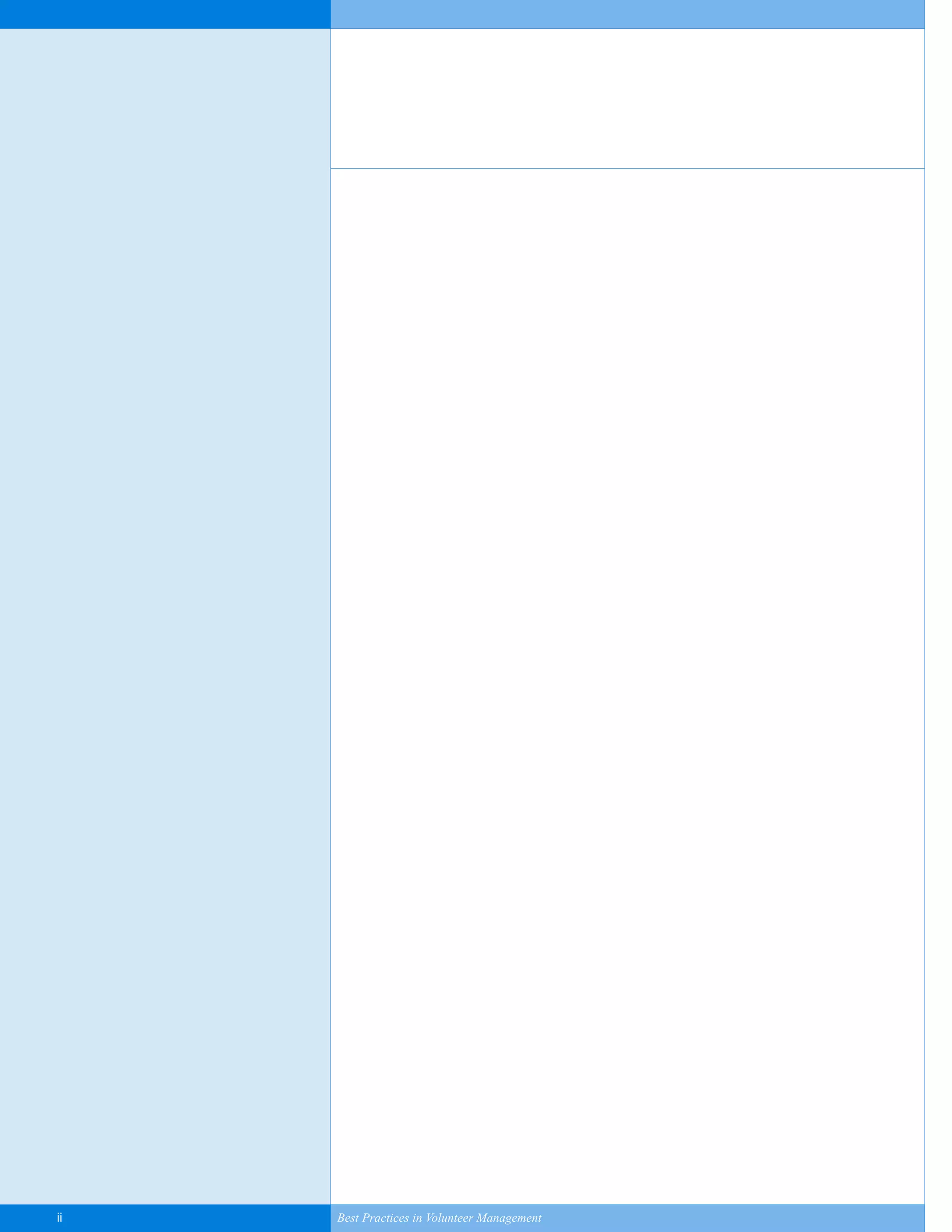 ii Best Practices in Volunteer Management
Yukon-Best_Practices.qxp 2/28/07 2:17 PM Page ii
 