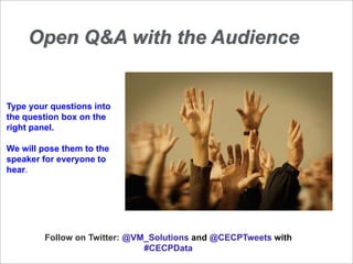 Open Q&A with the Audience


Type your questions into
the question box on the
right panel.

We will pose them to the
speak...