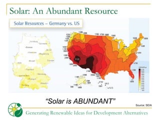 Solar: An Abundant Resource Source: SEIA “ Solar is ABUNDANT” 