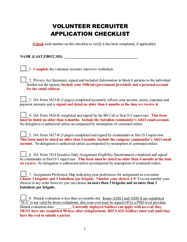 Volunteer packet website