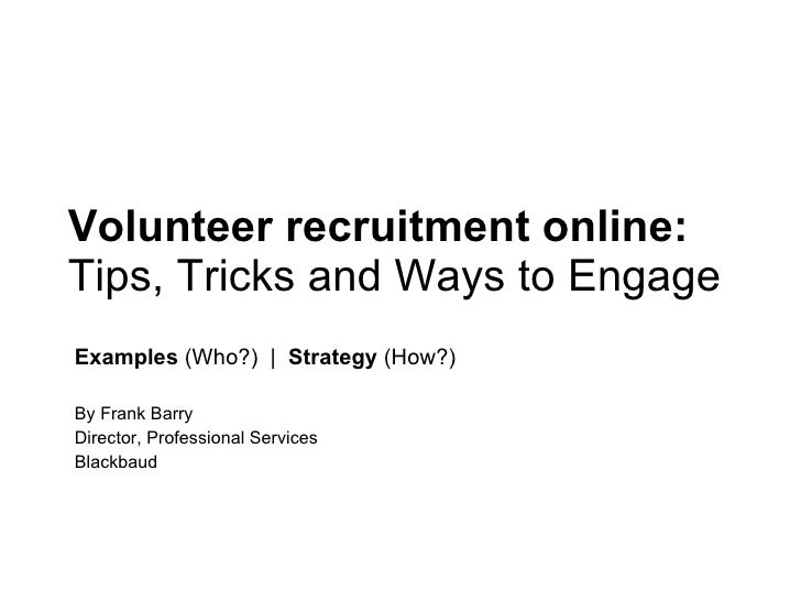 volunteer recruitment online volunteer recruitment strategies
