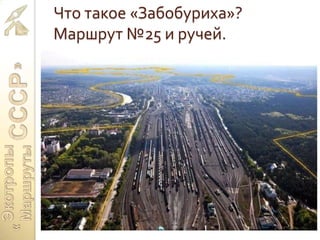 Что такое «Забобуриха»?
Маршрут №25 и ручей.
 