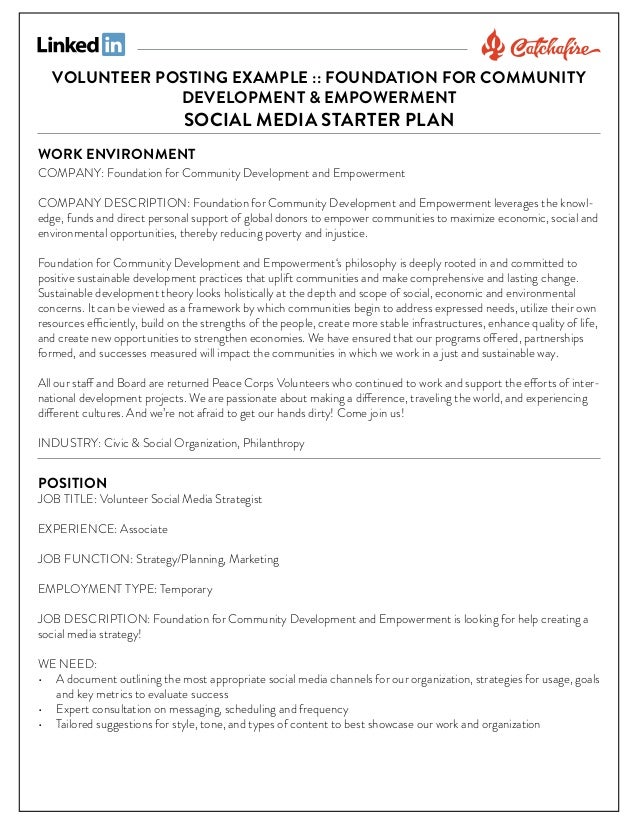 volunteer social media strategist posting example volunteer example