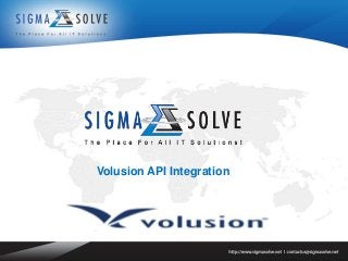 Volusion API Integration
 