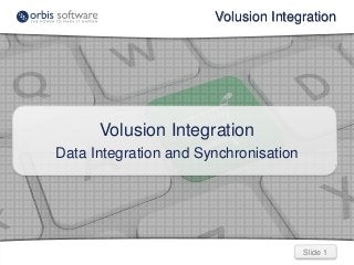 Slide 1Slide 1
Volusion Integration
Volusion Integration
Data Integration and Synchronisation
 