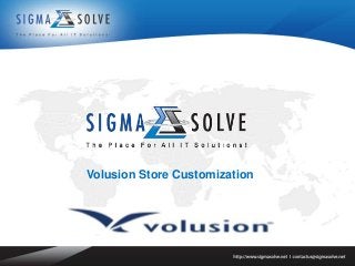 Volusion Store Customization
 