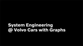 ISSUE DATE TO CHANGE THIS, USE “INSERT” RIBBON AND “HEADER/FOOTER” BUTTON. REMEMBER TITLE, ISSUER ( NAME &
CDS-ID), ISSUE AND SECURITYCLASS.
12
System Engineering
@ Volvo Cars with Graphs
 
