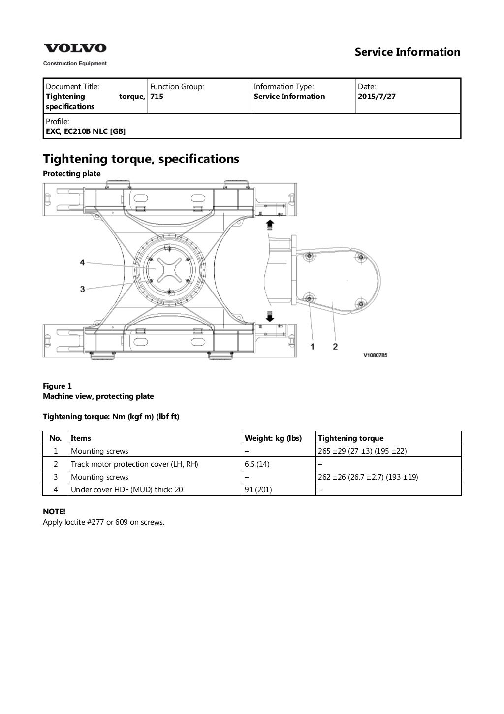 Volvo ec210 b nlc ec210bnlc excavator service repair manual