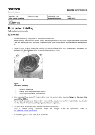 Volvo sd77 f single drum roller service repair manual PDF