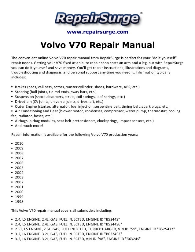 Manual volvo v70
