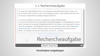 Verschiedene Aufgabetypen
 