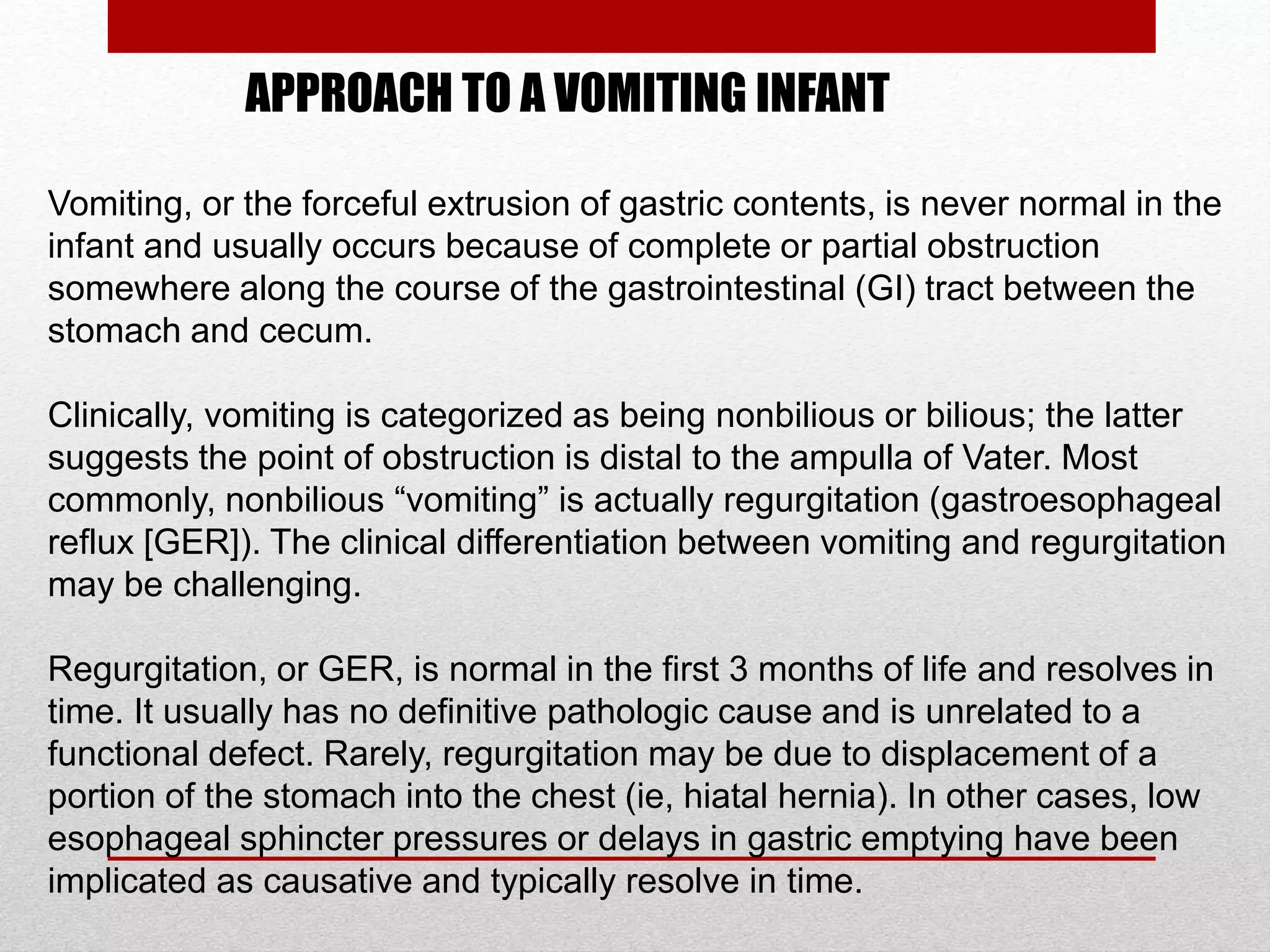Approach to a vomiting Infant | PPTX