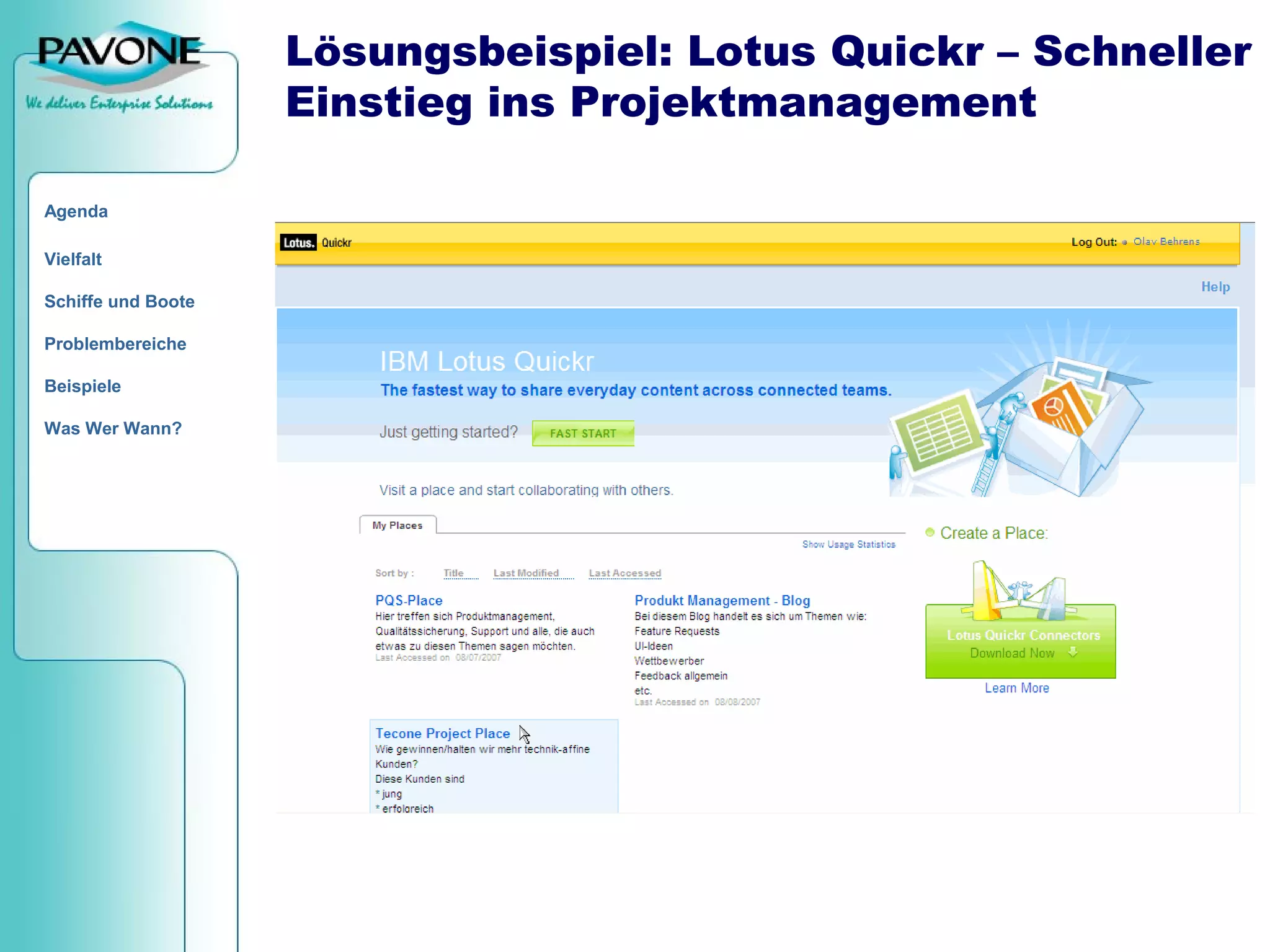 Von Quickr bis PAVONE PM