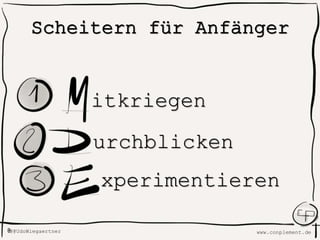 www.conplement.deUdoWiegaertner@
Scheitern für Anfänger
xperimentieren
urchblicken
itkriegen
 
