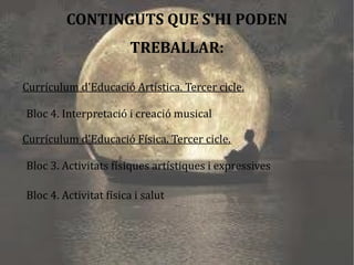 APLICACIÓ DIDÀCTICA EN RELACIÓ A UNA ALTRA MATÈRIA: Posada a la pràctica Quan els alumnes s'hi hagin familiaritzat, els hi farem una demostració pràctica de com s'han de realitzar les diferents postures de forma correcta.  Després, ens col·locarem tots al terra i començarem a respirar fent arribar les espatlles al terra amb cada inspiració i pitjant el llombrígol cap a l'esquena i cap amunt amb cada exalació. Quan hagin començat a respirar, posarem la cançó i anirem anunciant els diferents moviments.  