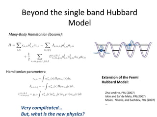 Strongly Interacting Atoms in Optical Lattices | PPT