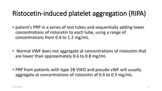 Ripa Test Von willebrand disease | PPTX